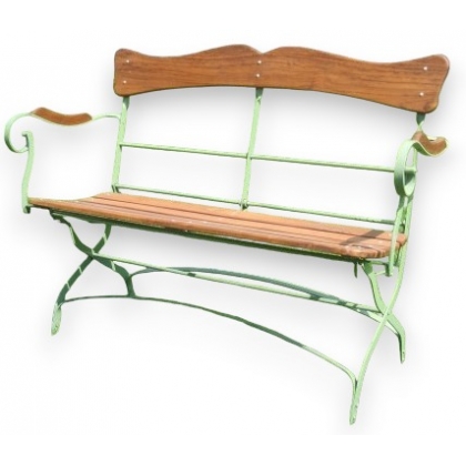  Banc de jardin pliable "Avignon", fer peint vert sur  Moinat SA  - Antiquités décoration