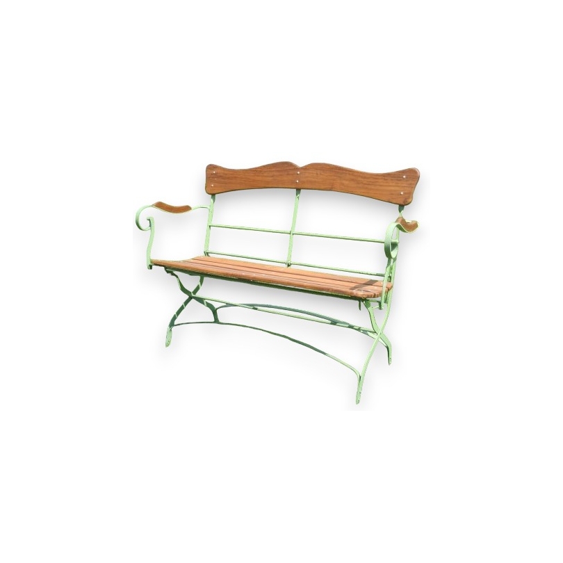  Banc de jardin pliable "Avignon", fer peint vert sur  Moinat SA  - Antiquités décoration