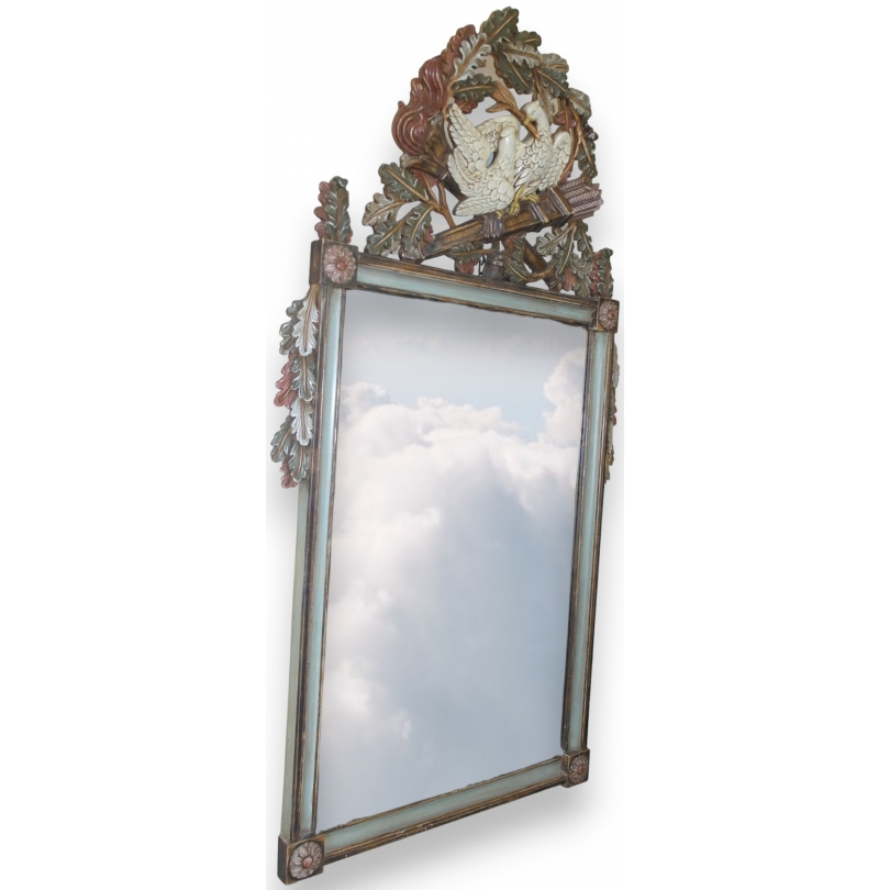  Miroir style Louis XVI "Colombes" en sur  Moinat SA  - Antiquités décoration