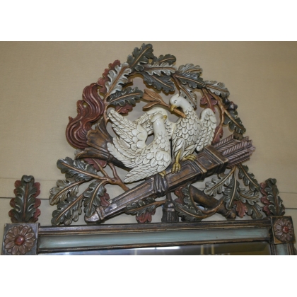  Miroir style Louis XVI "Colombes" en sur  Moinat SA  - Antiquités décoration