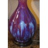  Lampe "Flambe" en porcelaine rouge et bleue sur  Moinat SA  - Antiquités décoration
