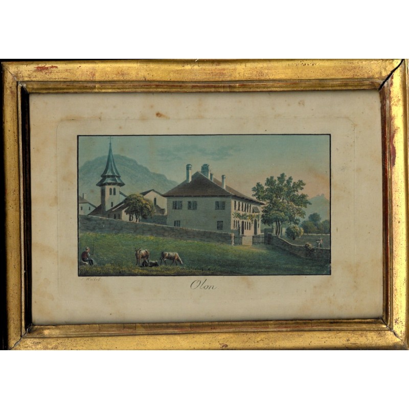 "Ollon" engraving by Moinat SA – Antiques and decorative items – Engravings, lithographs