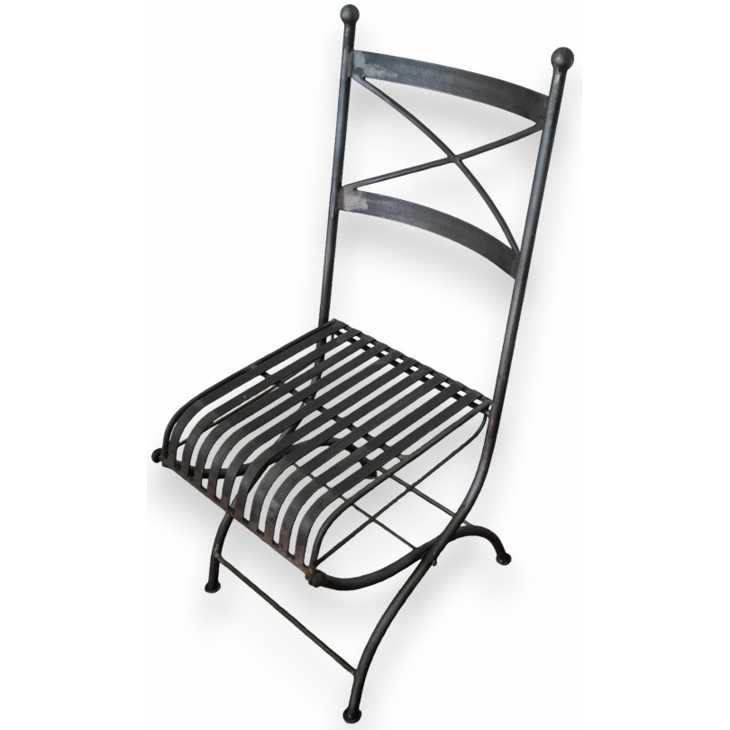 Chaise pliante en fer forgé modèle Rouen
