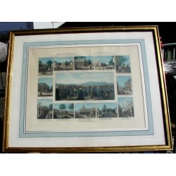 Kolorierter Genfer Stich. Holzrahmen.  bei Moinat SA  – Antiquitäten und Dekoration –  Stiche, Lithografien