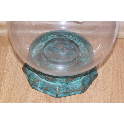  Photophore avec pied en laiton vert de sur  Moinat SA  - Antiquités décoration