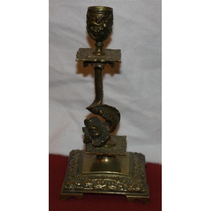 Pair of decorative brass candlesticks by Moinat SA – Antiques and home décor