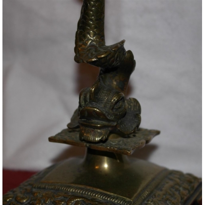 Pair of decorative brass candlesticks by Moinat SA – Antiques and home décor