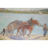 Paintings | Oil on canvas "Horse with a Moinat SA" – Antiques and home décor