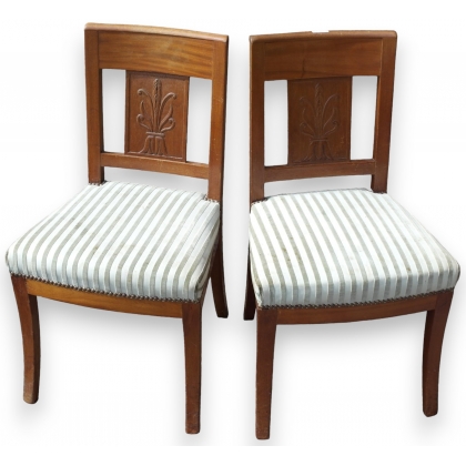 Paire de chaises Directoire dossier