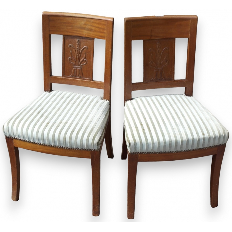 Paire de chaises Directoire dossier