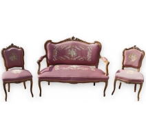 Salon Napoléon III 1 canapé, 2 chaises