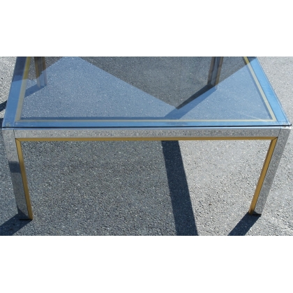  Table basse en laiton chromée et sur  Moinat SA  - Antiquités décoration