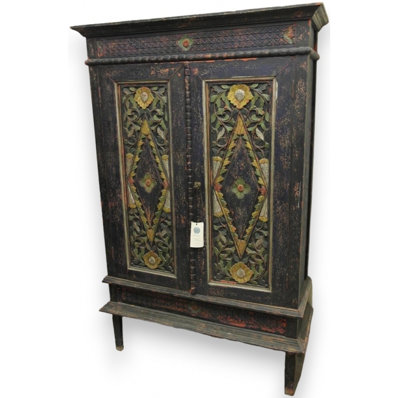Cabinet indonesian wood painted blue - Moinat SA 