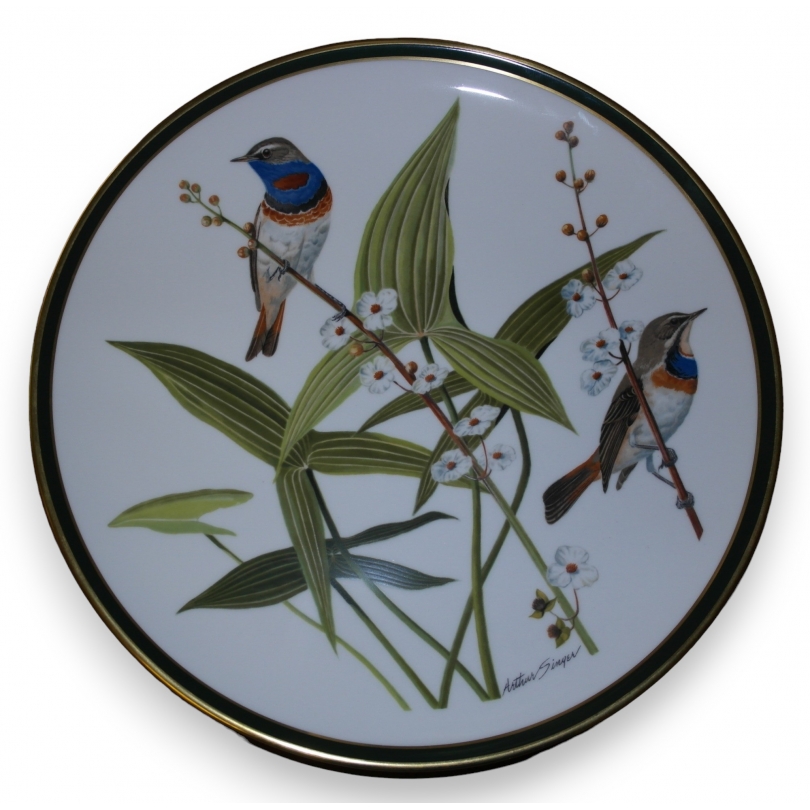 "Bluethroat" porcelain plate at Moinat SA – Antiques and home décor