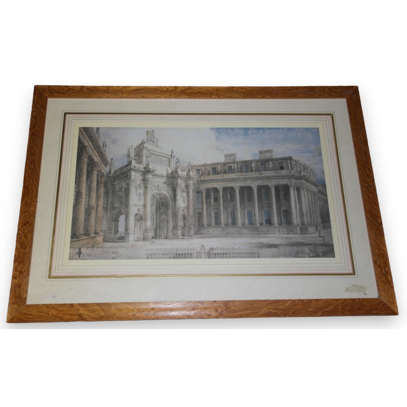 Gravure palais romain  sur Moinat SA  - Antiquités décoration -  Gravures, Lithos