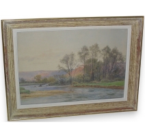 Aquarelle "Vue du Rhône".