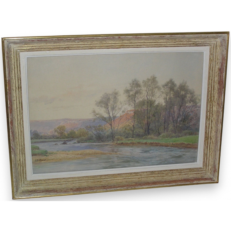 Aquarelle "Vue du Rhône".