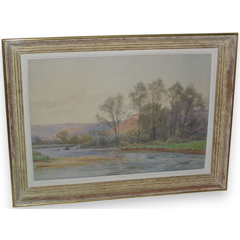 Watercolor "View of the Rhône"