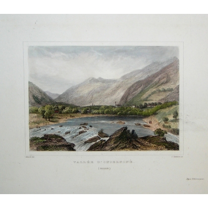 Coloured engraving ‘Onsernone Valley’ by Moinat SA – Antiques and decorative items – Engravings, lithographs