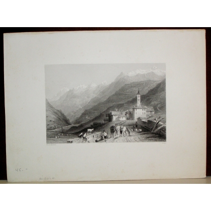 Engraving ‘Airolo’ by BARTLETT, on Moinat SA – Antiques and decorative items – Engravings, lithographs