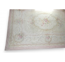 Tapis Aubusson ancien, médaillon, Louis XVI