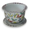 Cache-pot avec soucoupe en porcelaine