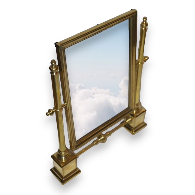  Miroir de table en laiton poli sur  Moinat SA  - Antiquités décoration