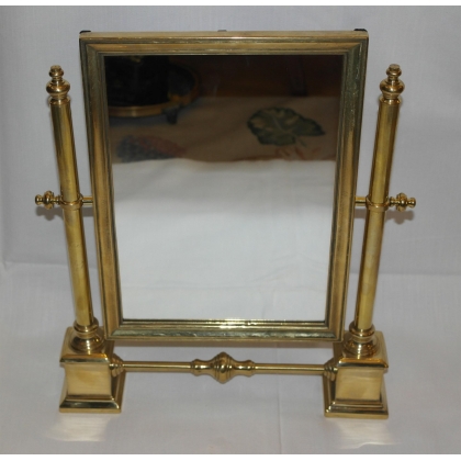  Miroir de table en laiton poli sur  Moinat SA  - Antiquités décoration