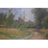 Paintings | Oil on canvas "Village and Church" Moinat SA  - Antiques and home décor