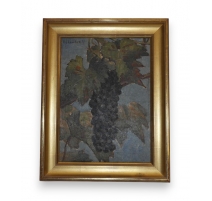 Huile sur toile "Grappe de raisins"