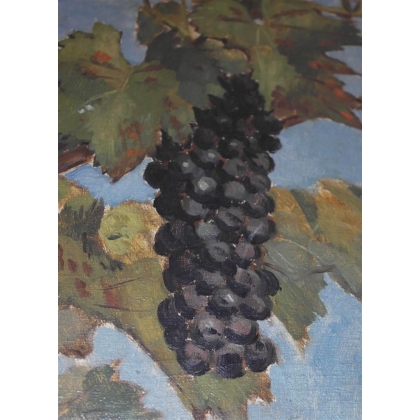 Paintings | Oil on canvas ‘Bunch of Grapes’ Moinat SA  – Antiques and home décor