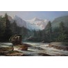 Paintings | Oil on canvas ‘Mountain River’ Moinat SA  – Antiques and home décor