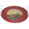 Painted sheet metal boardroom tray "View of Moinat SA" – Antiques and home décor