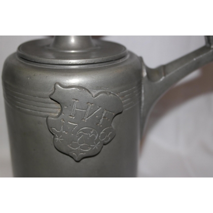 "HVF" pewter jug dated 1765, by Moinat SA – Antiques and decorative items