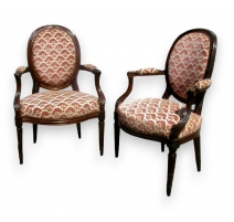Paire de fauteuils Louis XVI Transition.