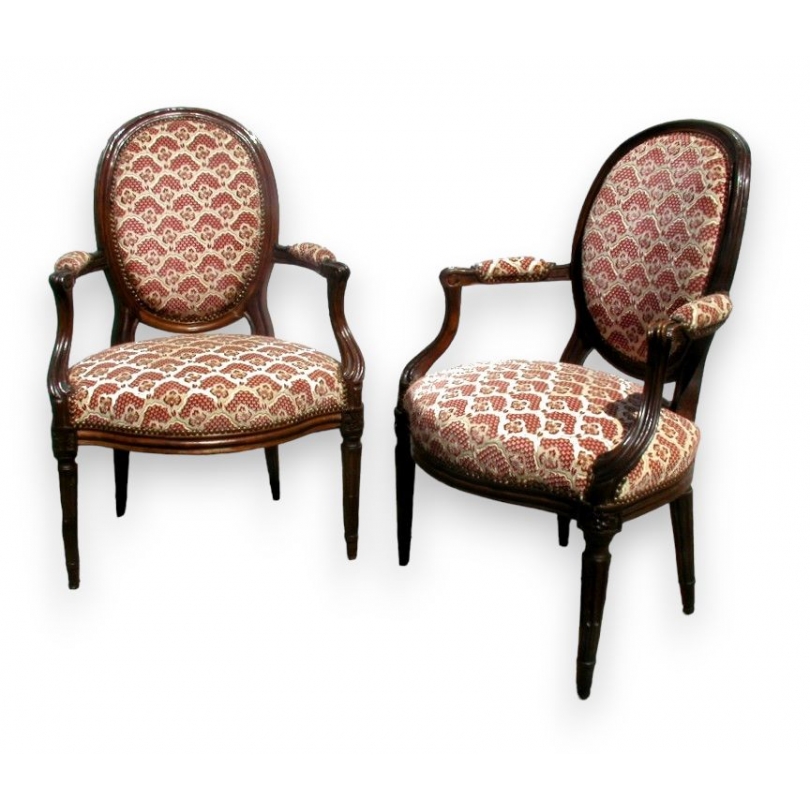 Pair of Louis XVI armchairs, t