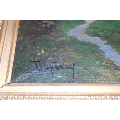 Paintings | Oil on canvas "Boat on a Moinat SA" – Antiques and home décor