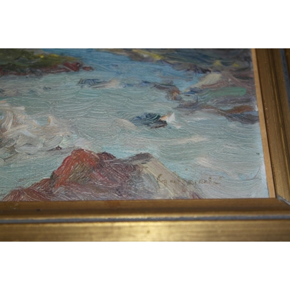 Paintings | Oil on paper ‘Bernese Alps’ Moinat SA  – Antiques and home décor