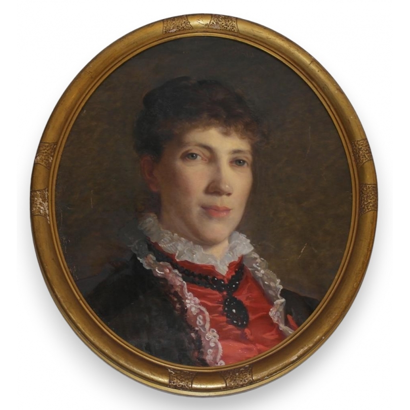 Paintings | Oil on oval canvas “Portrait of a Moinat SA” – Antiques and home décor