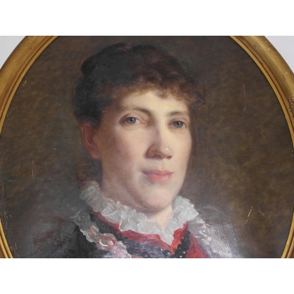 Paintings | Oil on oval canvas “Portrait of a Moinat SA” – Antiques and home décor