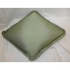 Antique green silk tapestry cushion at  Moinat SA  - Antiques and home décor