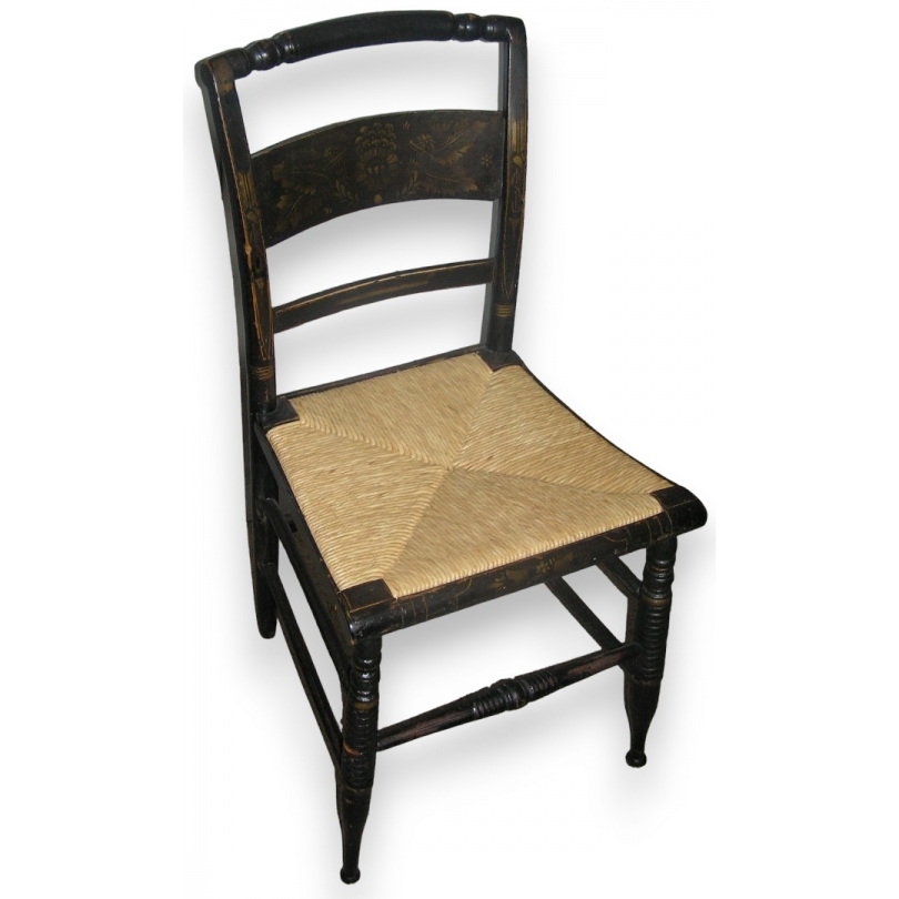 Chaise américaine en bois laqué noir