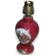 Petite lampe en porcelaine rouge décor