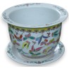 Cache-pot avec soucoupe en porcelaine
