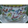 Cache-pot avec soucoupe en porcelaine