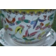 Cache-pot avec soucoupe en porcelaine