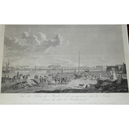 Gravure "Vue du Palais de Marbre & de  sur Moinat SA  - Antiquités décoration -  Gravures, Lithos