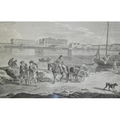 Gravure "Vue du Palais de Marbre & de  sur Moinat SA  - Antiquités décoration -  Gravures, Lithos