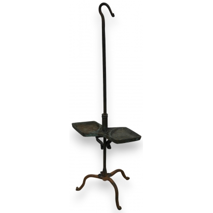  Lampe à huile "Porte-chaleil" en fer sur  Moinat SA  - Antiquités décoration