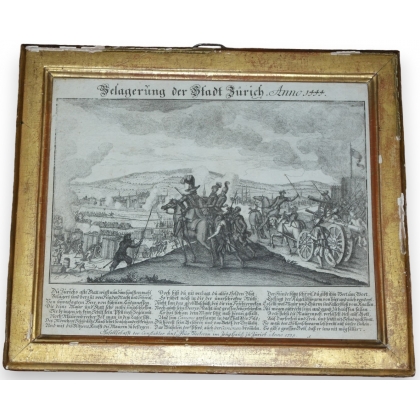 Engraving: ‘The City of Zurich’ by Moinat SA – Antiques and decorative items – Engravings, lithographs
